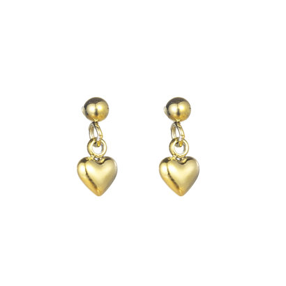 GO-DUTCH LABEL Go Dutch Label Ear studs with heart Gold colored