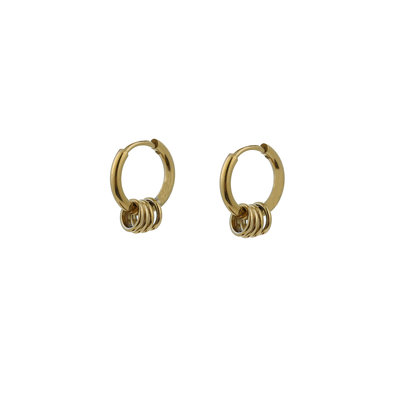 GO-DUTCH LABEL Go Dutch Label Earrings with Rings Gold colored