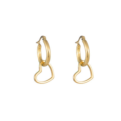 GO-DUTCH LABEL Go Dutch Label Earrings with a Heart Gold colored