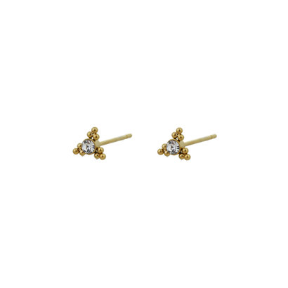 GO-DUTCH LABEL Go Dutch Label Ohrstecker Dreieck mit Zirkonia Goldfarben