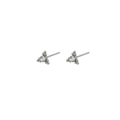 GO-DUTCH LABEL Go Dutch Label Ear Studs Triangle with Zirconia Silver colored