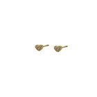 GO-DUTCH LABEL Go Dutch Label Ear Studs Heart with Zirconia stones Gold colored