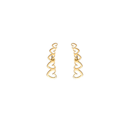 GO-DUTCH LABEL Go Dutch Label Ear Stud Hearts Gold colored