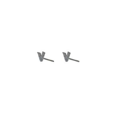 GO-DUTCH LABEL Go Dutch Label Ear Studs V Silver Colored