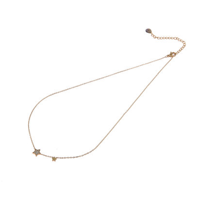 GO-DUTCH LABEL Go Dutch Label Necklace Stars zirconia Gold colored