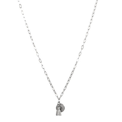GO-DUTCH LABEL Go Dutch Label Necklace with coin and Tassel Silver colored