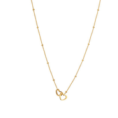 GO-DUTCH LABEL Go Dutch Label Ketting met Together Hartjes Goudkleurig