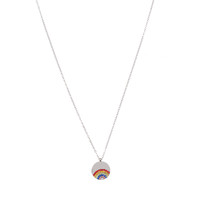 GO-DUTCH LABEL Go Dutch Label Halskette mit rundem Charm Rainbow Silberfarben