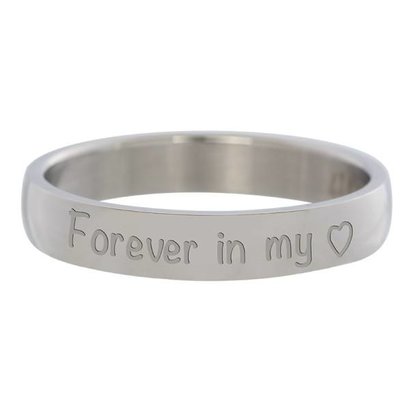 IXXXI JEWELRY RINGEN iXXXi Vulring 0.4 cm Forever in my Heart Zilverkleurig Edelstaal