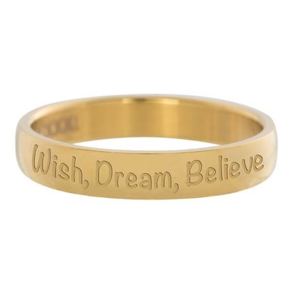 IXXXI JEWELRY RINGEN iXXXi Washer 0.4 cm Wish, Dream, Believe golden Edelstaal