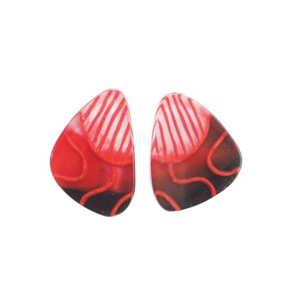 ZSISKA DESIGN Studs Flora Schwarz Rot ZSISKA Entwurf