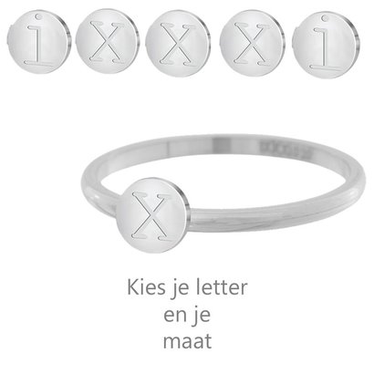 IXXXI JEWELRY RINGEN iXXXi Jewelry Vulring 0.2 cm Staal Alfabet Silver