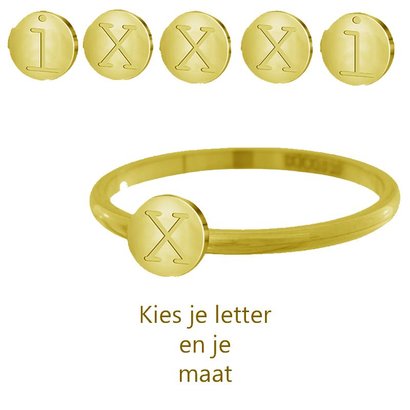 IXXXI JEWELRY RINGEN iXXXi Jewelry Washer 0.2 cm Steel Alphabet Gold