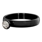 IXXXI JEWELRY RINGEN iXXXi Jewelry Vulring 0.4 cm Staal met 1 Zirkonia Crystal Black