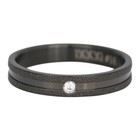 IXXXI JEWELRY RINGEN iXXXi Jewelry Vulring 0.4 cm Staal Sandblased Cristal Stone Ring Black