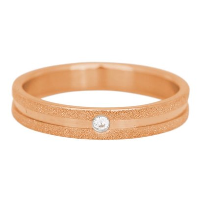IXXXI JEWELRY RINGEN iXXXi Jewelry Vulring 0.4 cm Staal Sandblased Cristal Stone Ring Rose
