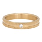 IXXXI JEWELRY RINGEN iXXXi Jewelry Vulring 0.4 cm Staal Sandblased Cristal Stone Ring Gold