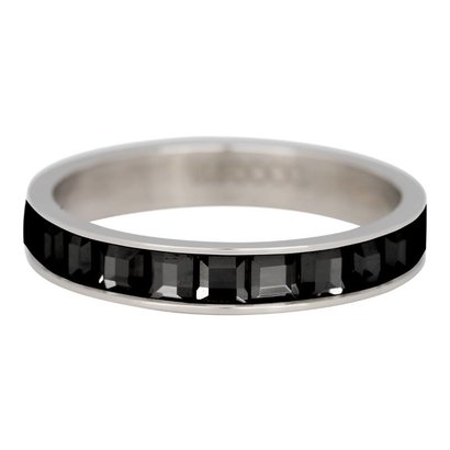 IXXXI JEWELRY RINGEN iXXXi Jewelry Vulring 0.4 cm Staal Glas Black