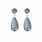 BIBA OORBELLEN Biba earrings with a dangling Swarovski Grey pearl on a silver plug.