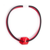 CUBE COLLECTION CUBE NECKLACE Red Black 1 Cube