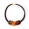 CUBE COLLECTION CUBE NECKLACE Black Brown 3 Tigerey- Pumpkin - Brown CUBE