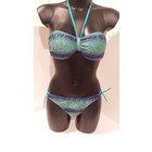 Fei Bikini bloem kant groen-blauw