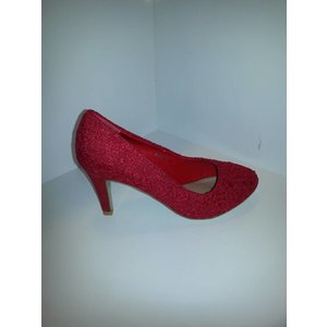 Kayla shoes pump rood met steentjes