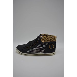 zwarte sneaker met tijger print