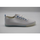 Witte sneaker met blauwe accenten