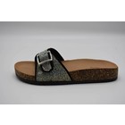 Zwarte sandaal met glitter steentjes