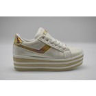witte sneakers met goud