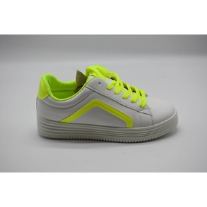 Witte sneaker met geel