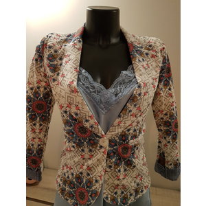 Vest bloemen roos/blauw S-XXL