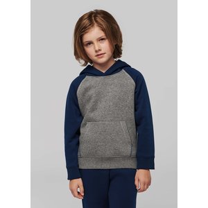 pa370 kinder trui met kap contrast kleuren