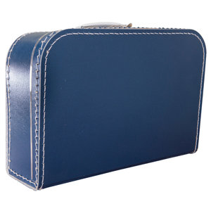 Koffer 35 cm donker blauw bedrukt