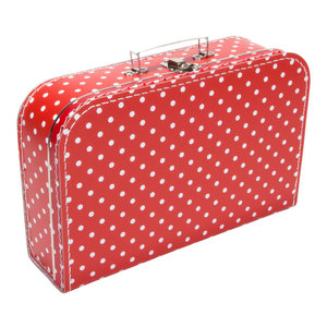 Koffer 35 cm rood stip bedrukt