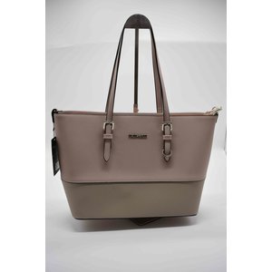 Handtas duo kleur lila/beige klein model