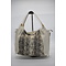 beige handtas met slangeprint