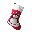 kerst sok rood pinguin geborduurd met naam