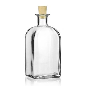 Glazen fles met kurk 500ml gevuld met badkaviaar