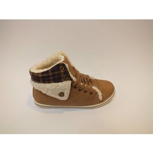 Camel sneaker met wol