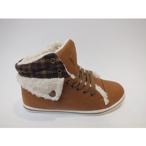 Khaki sneaker met wol
