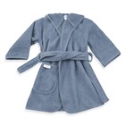 Badjas geborduurd met naam tot 2-4 jaar Grey/blue