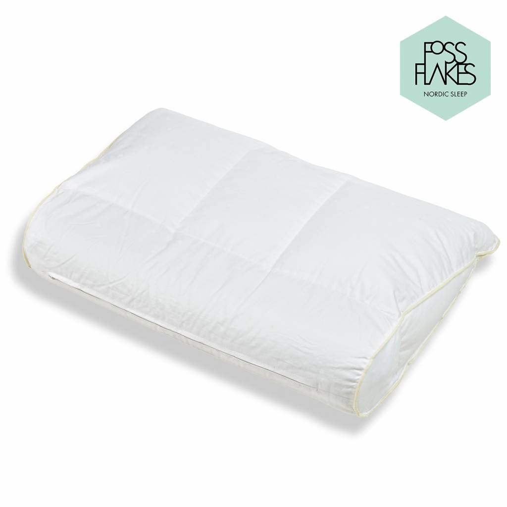 Fossflakes Fossflakes Perfect Neck Hoofdkussen incl. wit Satijnen Jacquard Sloop