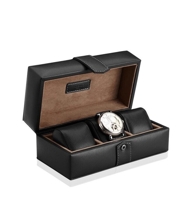 Modalo  Uhrenbox Gallante für 3 Uhren Schwarz