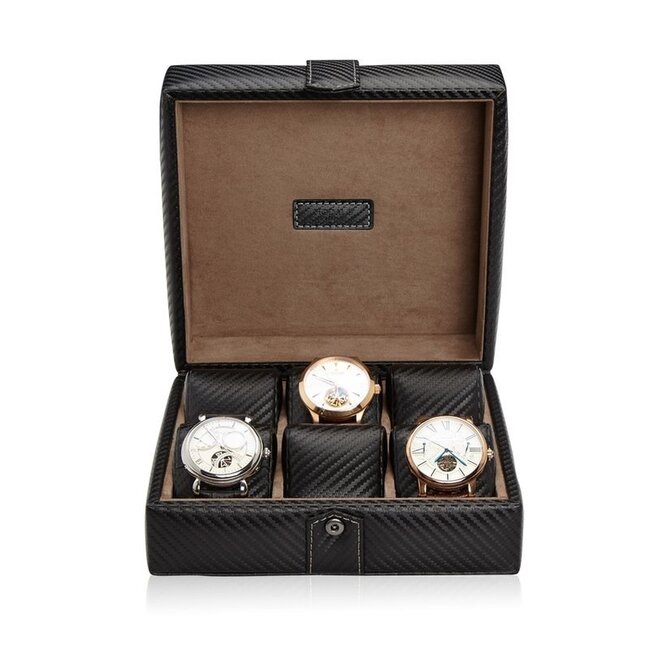 Modalo  Uhrenbox Gallante für 6 Uhren Carbon