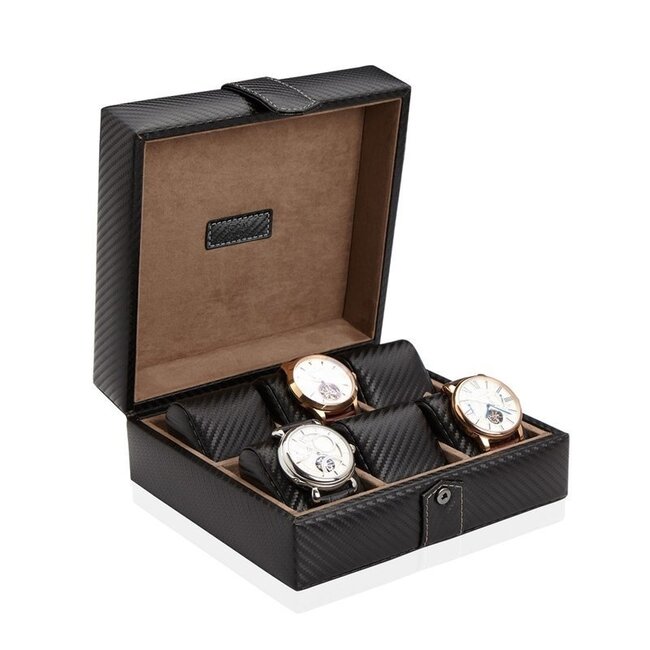 Modalo  Uhrenbox Gallante für 6 Uhren Carbon