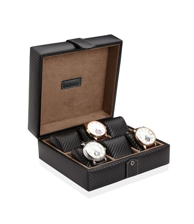 Modalo  Uhrenbox Gallante für 6 Uhren Carbon