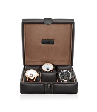 Modalo Uhrenbox Gallante für 6 Uhren Schwarz Leder