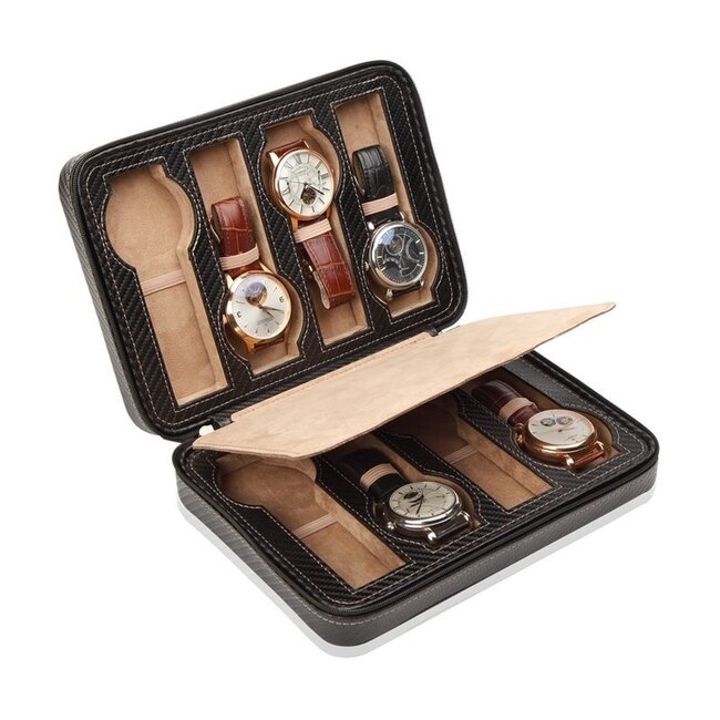 Modalo  Uhrenetui Invia für 8 Uhren Carbon Leder